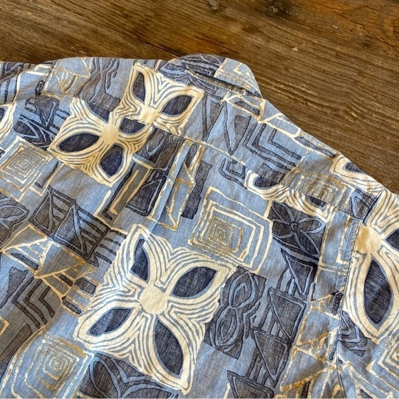 Hawaiian Shirt Vintage Go Barefoot Beach Vacation  Tribal Reverse Print Summer - Picture 7 of 13